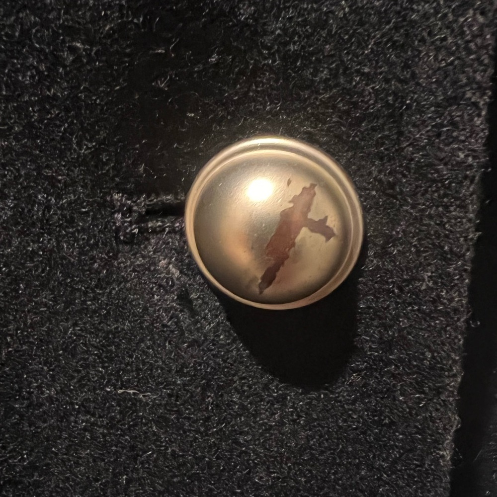 Black wool jacket gold button detail - Picture 8 of 11